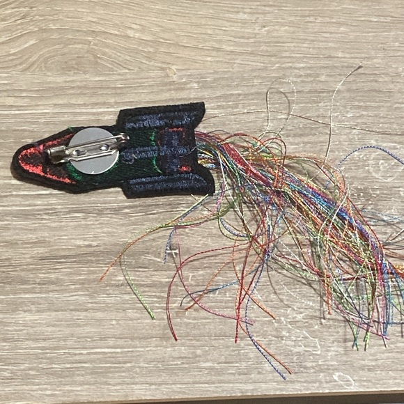 Colorful Rocket Embroidered Patch Pin Brooch - Picture 2 of 4